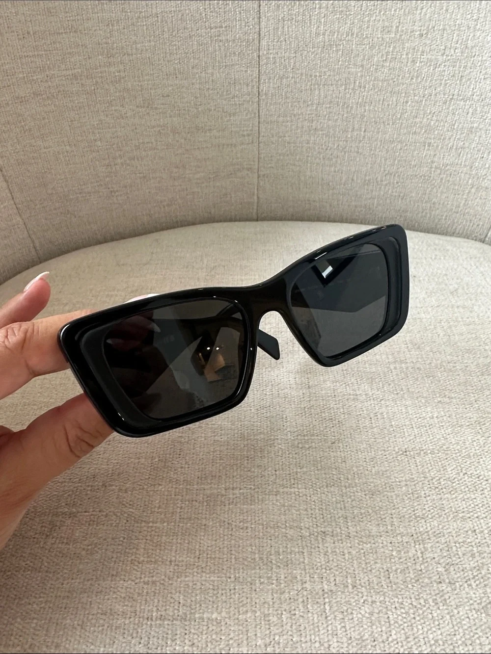 Prada Black Oversized Angular Sunglasses